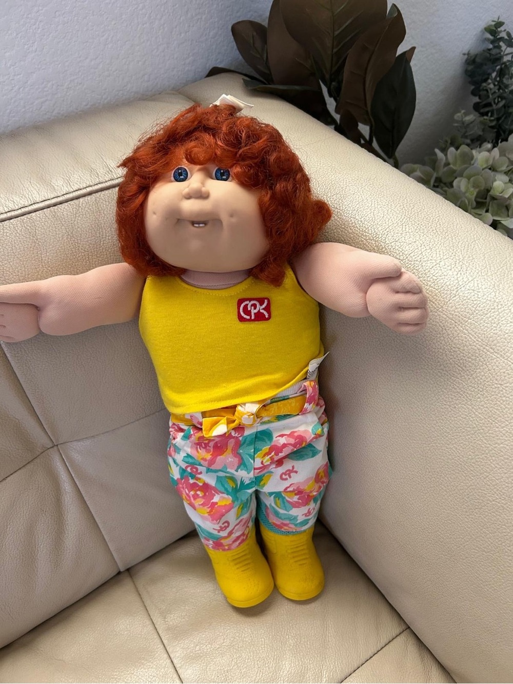 Cabbage Patch Kids Redhead Doll in Yellow Outfit